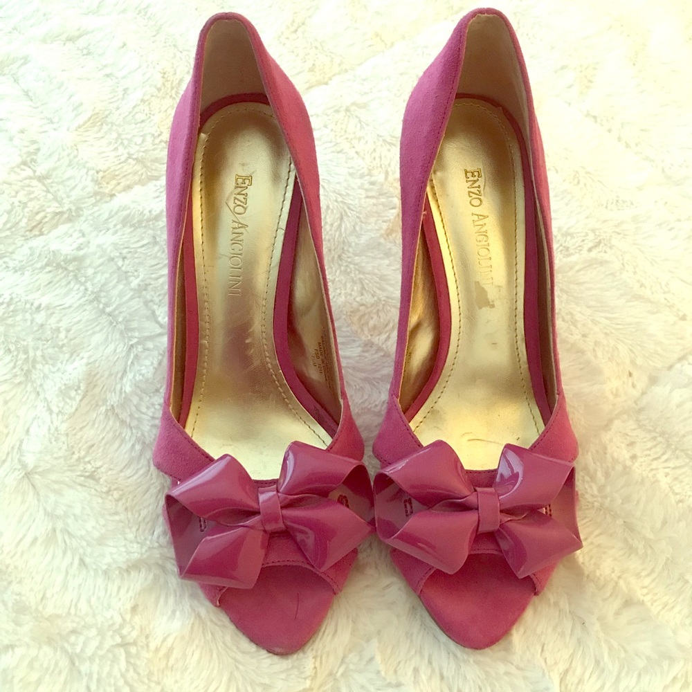 ENZO bow peep toe shoes